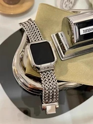 Luxury Stainless Steel Band For Apple Watch Ultra 9 8 7 6 5 SE 4 Metal Bracelet Strap For iWatch 38mm 40mm 41 42mm 44 45mm 49mm