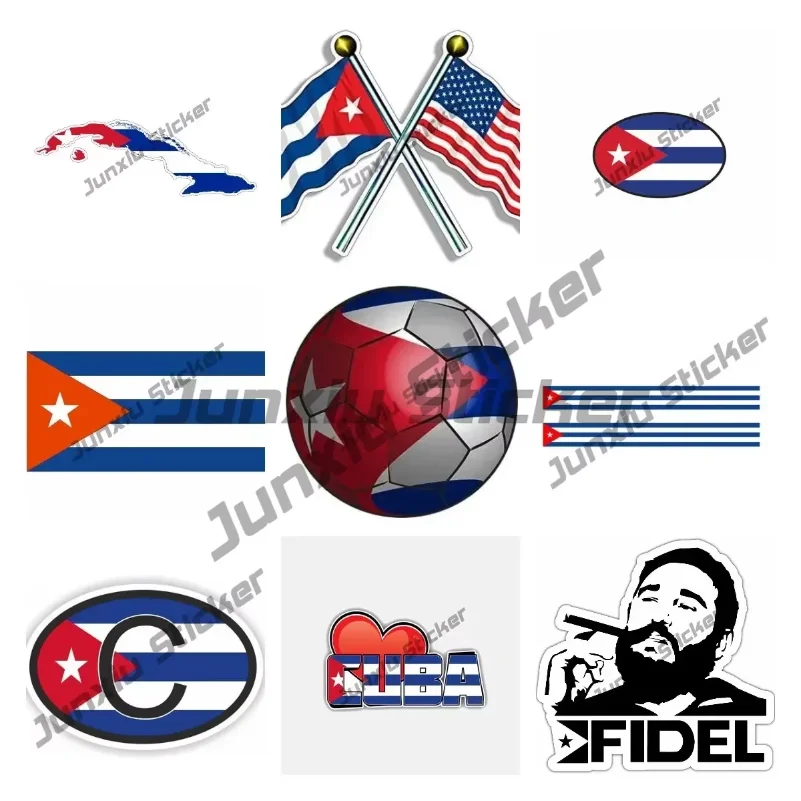 

CubaFootball Sticker Self Adhesive Premium Vinyl Cuban Flag Football Car Decal Vinyl Bumper Sticker Sticks to Any Surface