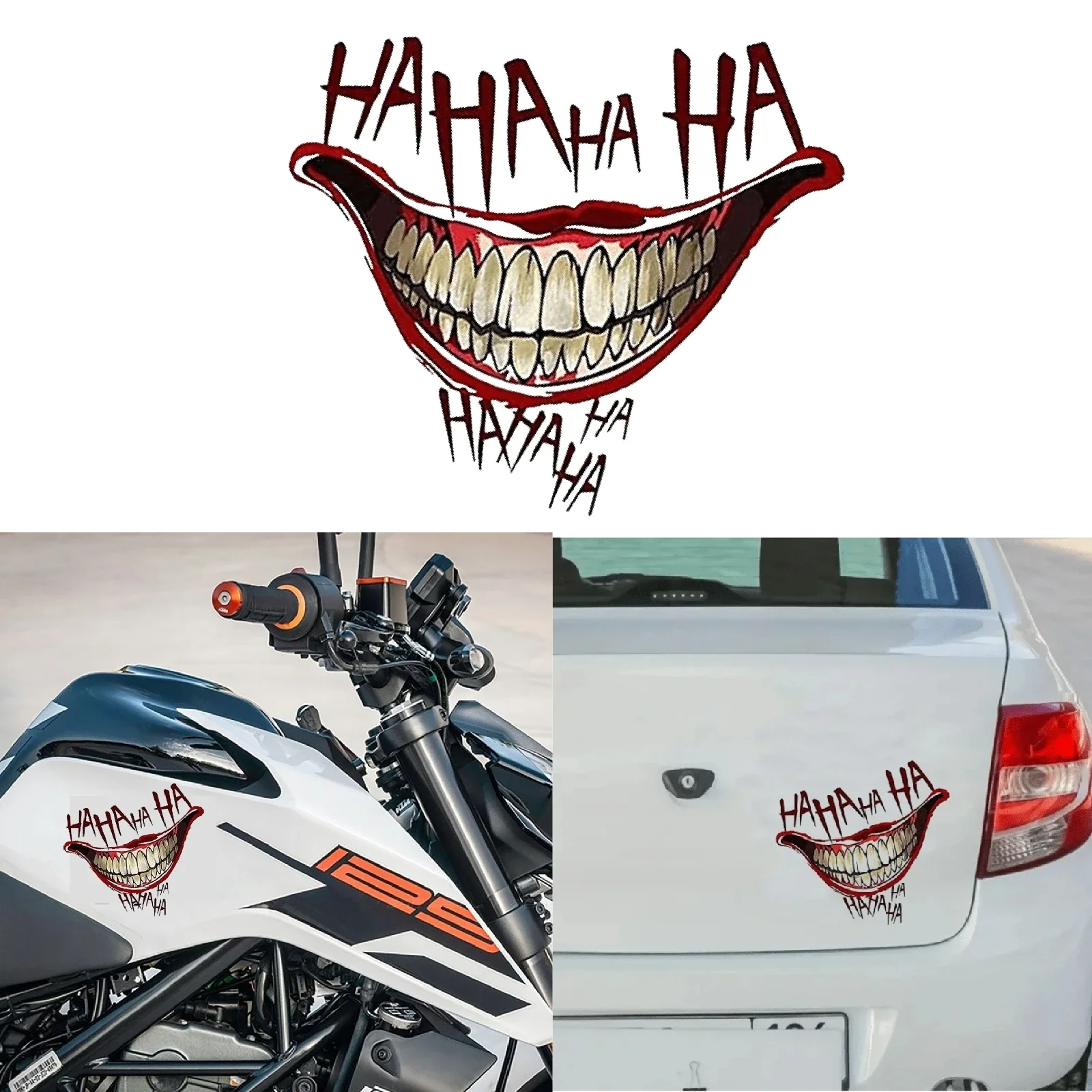 Clown Mouth HAHAHA Graffiti Stickers for Jeep Car Truck Van SUV Motorcycle Window Wall Cup Bumpers Waterproof Crafts Decals