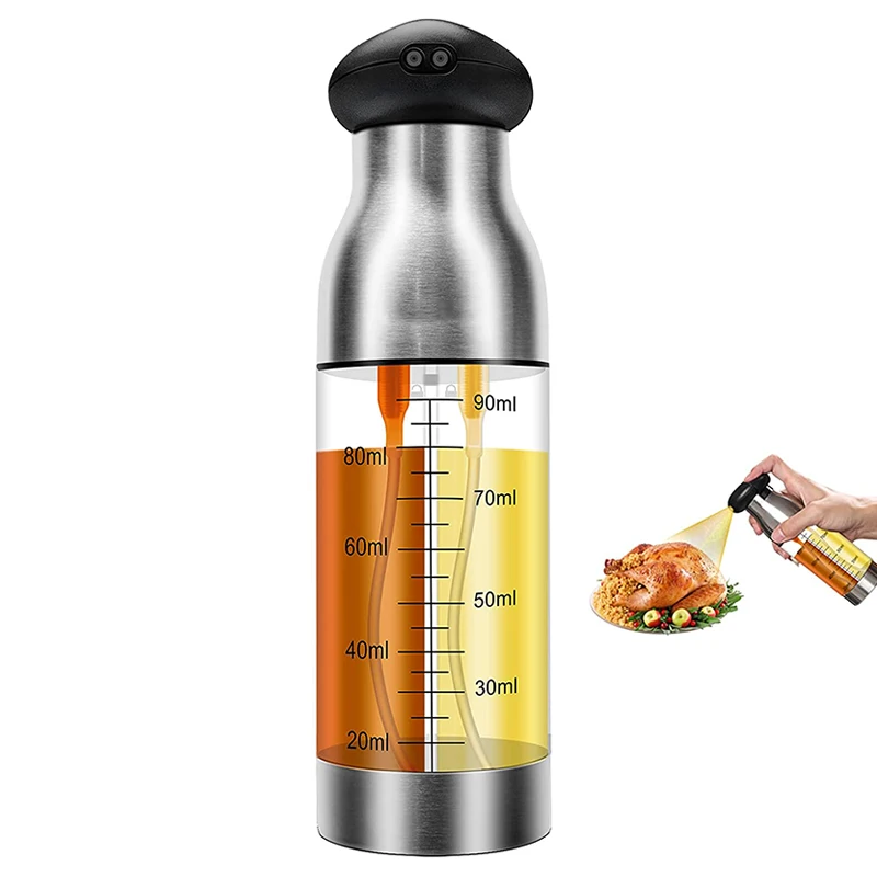 200ml Double-headed Oil Vinegar Bottles Oil Dispenser for Cooking Olive Oil Spray for Salad BBQ Kitchen Baking