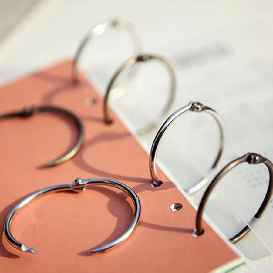 10pcs 30/45mm Metal Binder Ring Loose-leaf Paper Book Index Cards Album Binding Clip Office Supplies