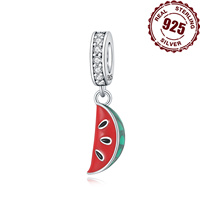 925 Sterling Silver Summer Watermelon Beads Pendant For Jewelry Making For Original Wear Bracelet Necklaces Gifts Accessory