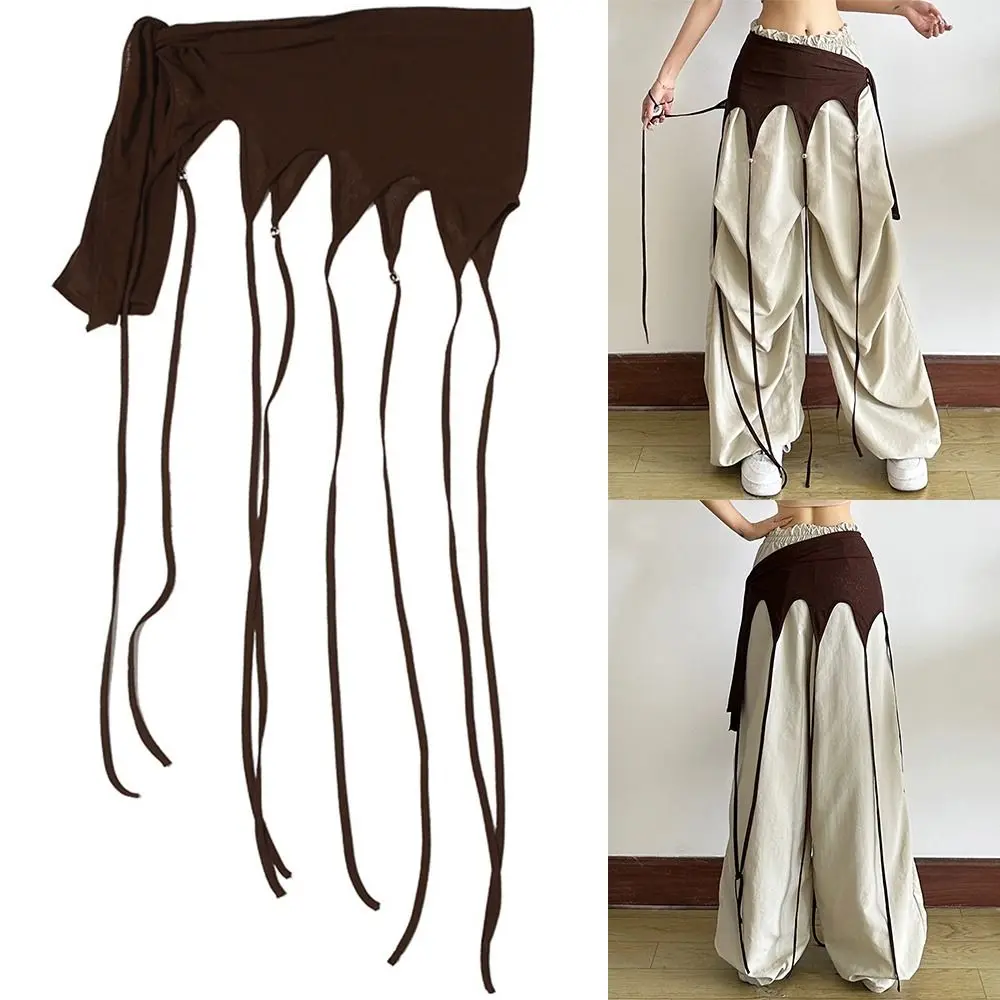 Jeans Pants Decor Long Tassel Jazz Dance Scarf Irregular Streetwear Y2K Belt Harajuku High Waist Hip-hop Scarf