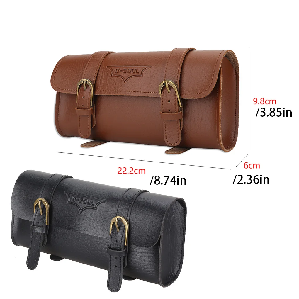 NEW Retro Bicycle Tail Bag PU Leather Cycling Bag Universal Bicycle  Saddle Pouch Rear Pannier Saddle Storage Pouch