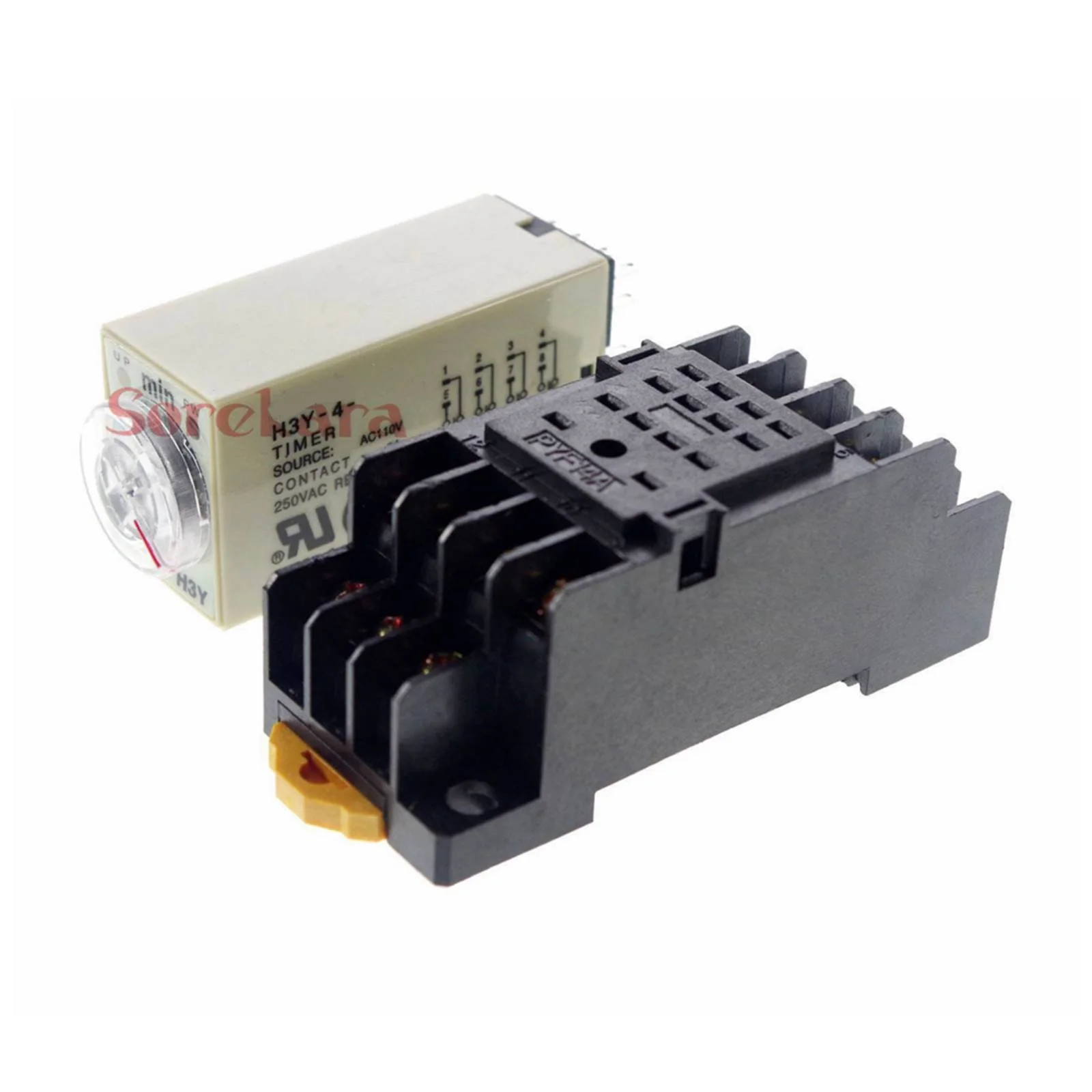 H3Y-2 H3Y-4 1/10/30/60 Sec 5/10/30/60 Min 3A 12VDC - 220VAC Power On Time Delay Relay Solid-State Timer DPDT With Socket Base