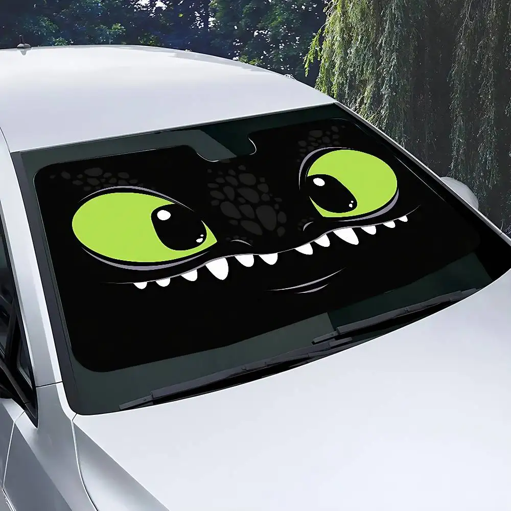 Cartoon EYE Tende parasole per auto senza denti Parasole per auto, Protezione per parabrezza anteriore, Copertura parasole pieghevole resistente ai raggi UV, Auto