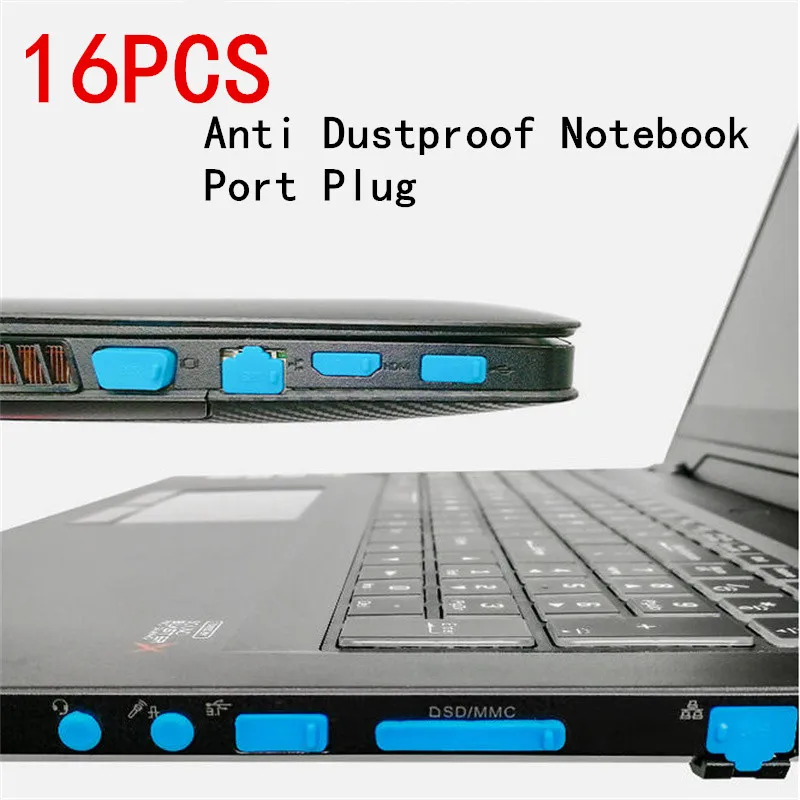 16Pcs/set Universal Anti Dustproof Notebook Port Plug Silicone Protector USB Elastic Laptop Computer Cover Stopper