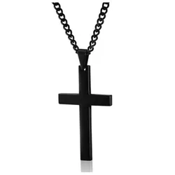 2022 Classic Cross Necklace for Men Fashion Stainless Steel Pendant Black Minimalist Chain Necklace Punk Friendship Jewelry Gift