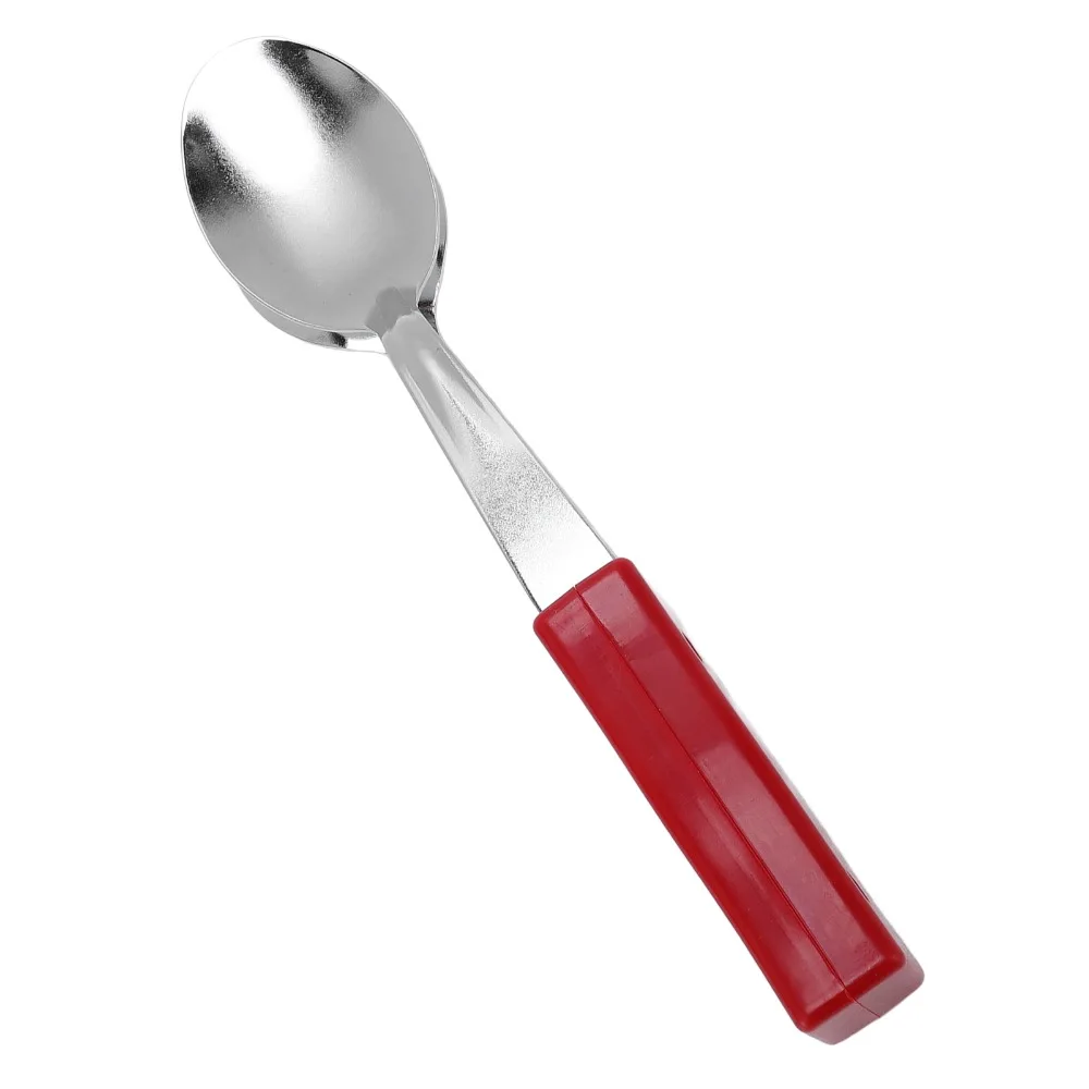 Durable Metal+Plastic Musical Spoons Handle Design Silver+Red Percussion Instrument Folk Instrument For Music Enthusiasts view 4