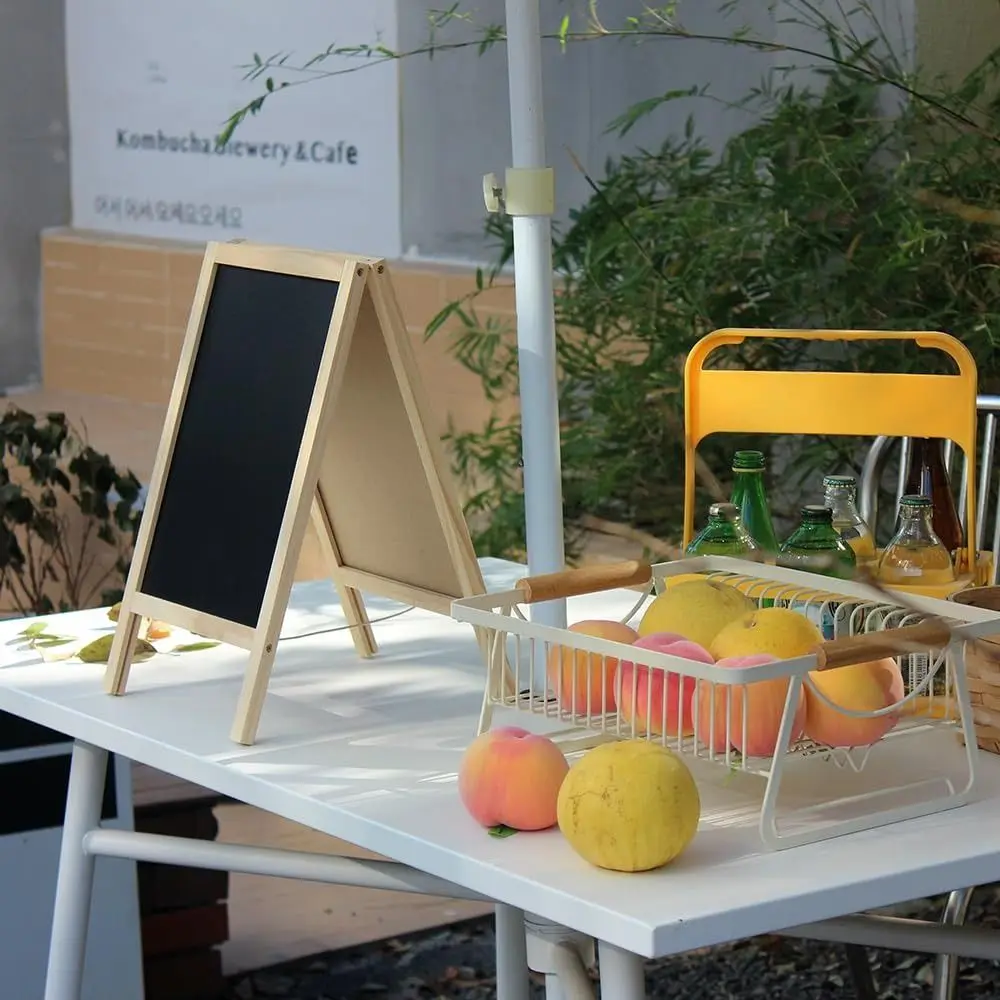 عالية الجودة 30*19 سنتيمتر إطار مزدوج الوجهين السبورة قائما بذاته سبورة خشبية لوحة صغيرة نشاط علامة الطاولة القائمة المجلس #2