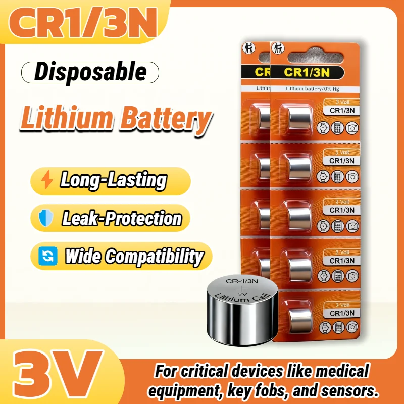 

CR1/3N 3V Lithium Battery, CR-1/3N, CR13N, DL-1/3N for Camera, Car Key, Locator, Glucose Meter, Calculator, Button Cell Battery