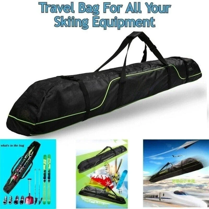 

Double Ski Bag & Boots Helmet Snowboard Hand Bag Waterproof Travel Luggage Waterproof Wear-Resistant Skiing Supplies Storage Bag