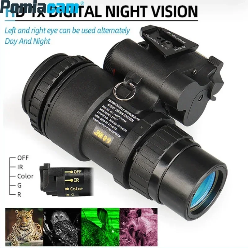 PVS-18 1X Infrared Digital Camping Device Head-Mounted Hunting Camera NVG Scope HD  Infrared Night Vision for Hunting Monocular