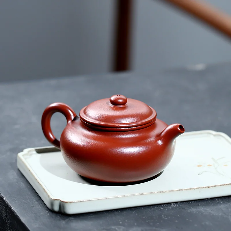 【Tao Yuan】Yixing Purple Clay Teapot Wu Ronghua Handmade Teapot Pear Peel Cinnabar Sand Vintage220cc9Hole