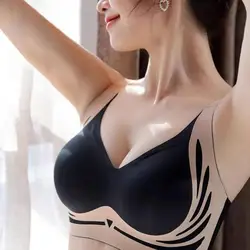 3D Cup Push-up Sport Yoga Fixed Buckle Closure Bra Elastic Wireless Push-up Women Bra Full Cup Three Rows Three Buckles Lady Bra