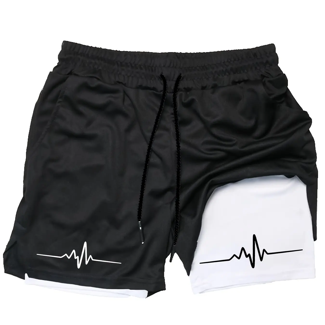 

Двухслойные спортивные шорты для фитнеса, мужские летние тонкие быстросохнущие дышащие тканые шорты, мужские спортивные штаны, одежда для тренировок в тренажерном зале