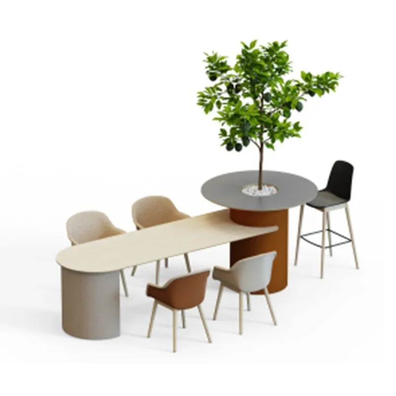 Solid wood special-shaped high bar guide table, water bar, coffee shop, bookstore front desk staff, multi-functional high table