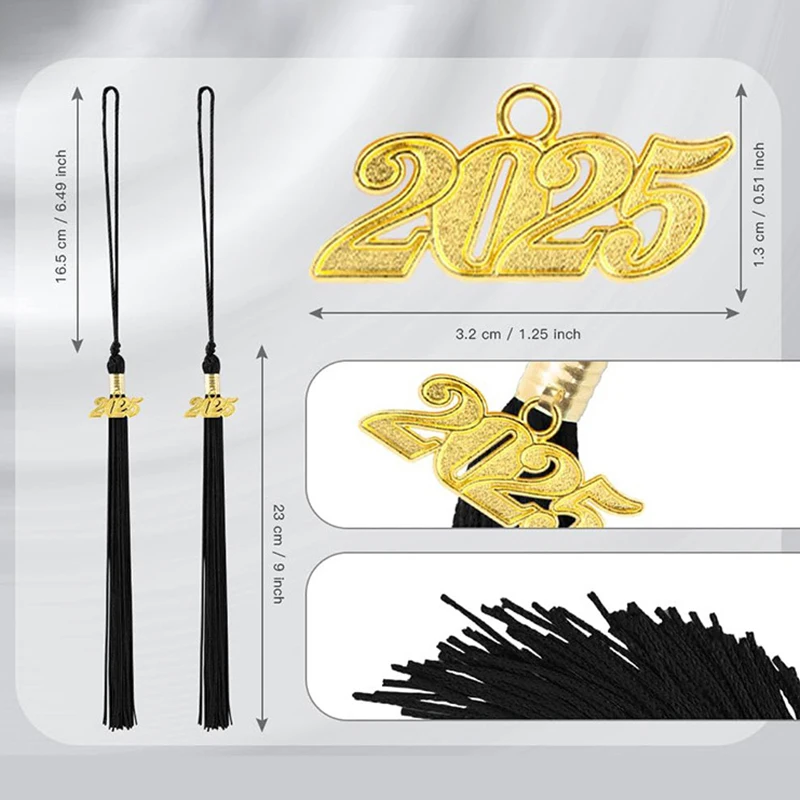 2025 Grad Graduation Tassels Graduation Cap Tassels Graduation Hat Decoration Tassel With 2025 Year Gold Date Charms For 2025