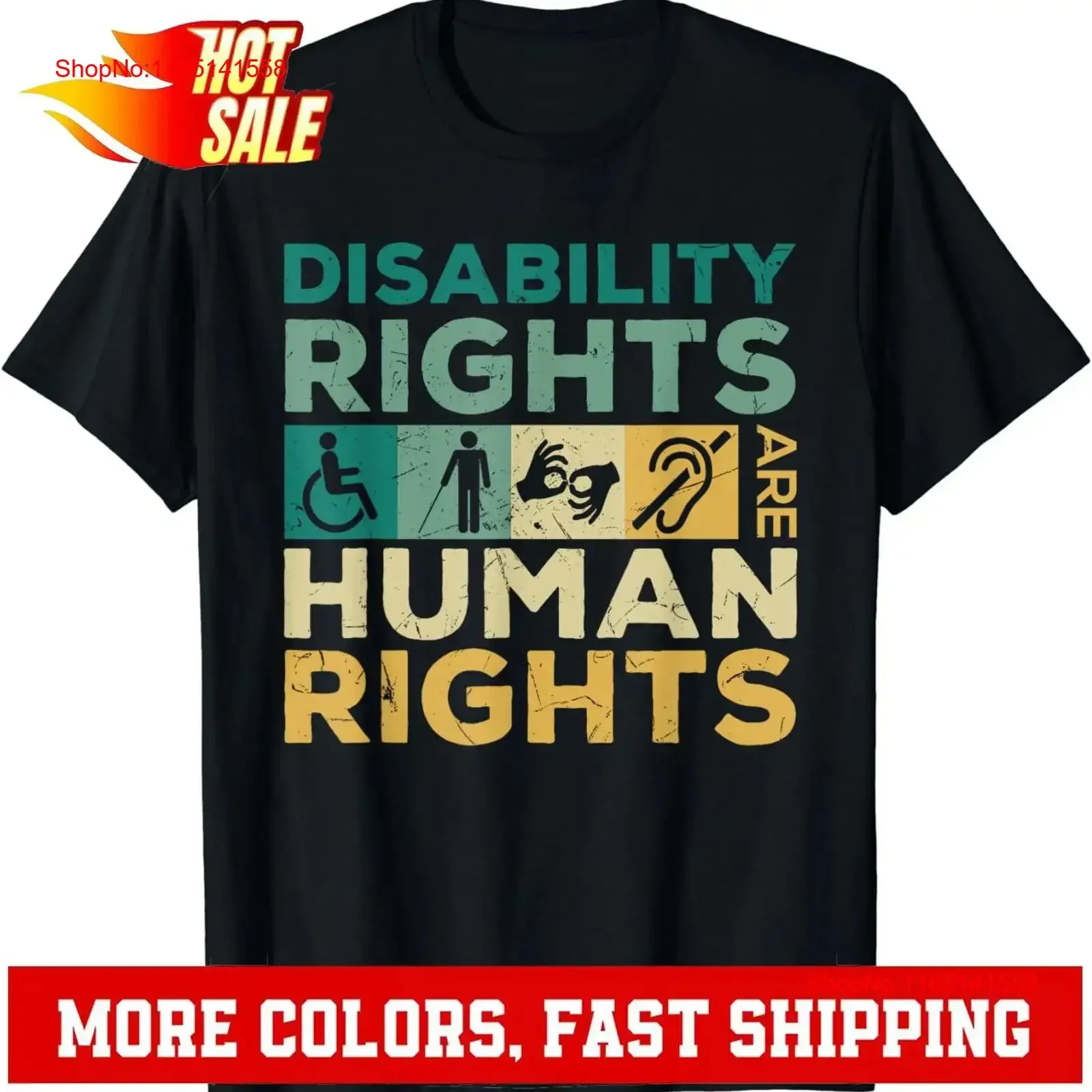 Cool Disability Rights Are Human Support T Shirt vintage Washed designer clothes Soft fashion Unisex Versatile streetwear