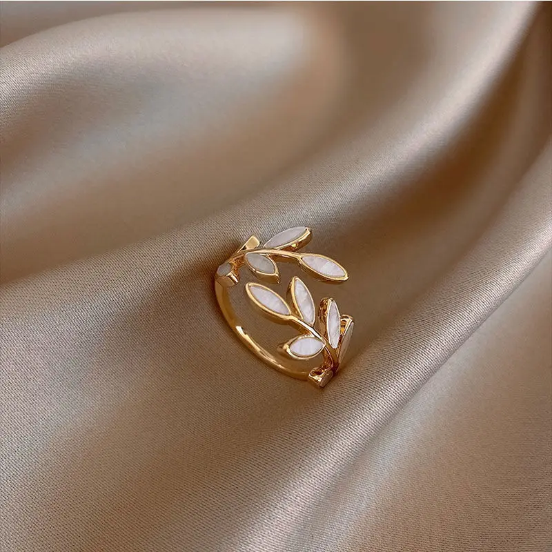 Licht Luxus Vergoldet Blatt Öffnung Ring Exquisite Geometrische Beehive Zirkon Zeigefinger Ring Trend Hochzeit Schmuck Geschenk – Detail 1