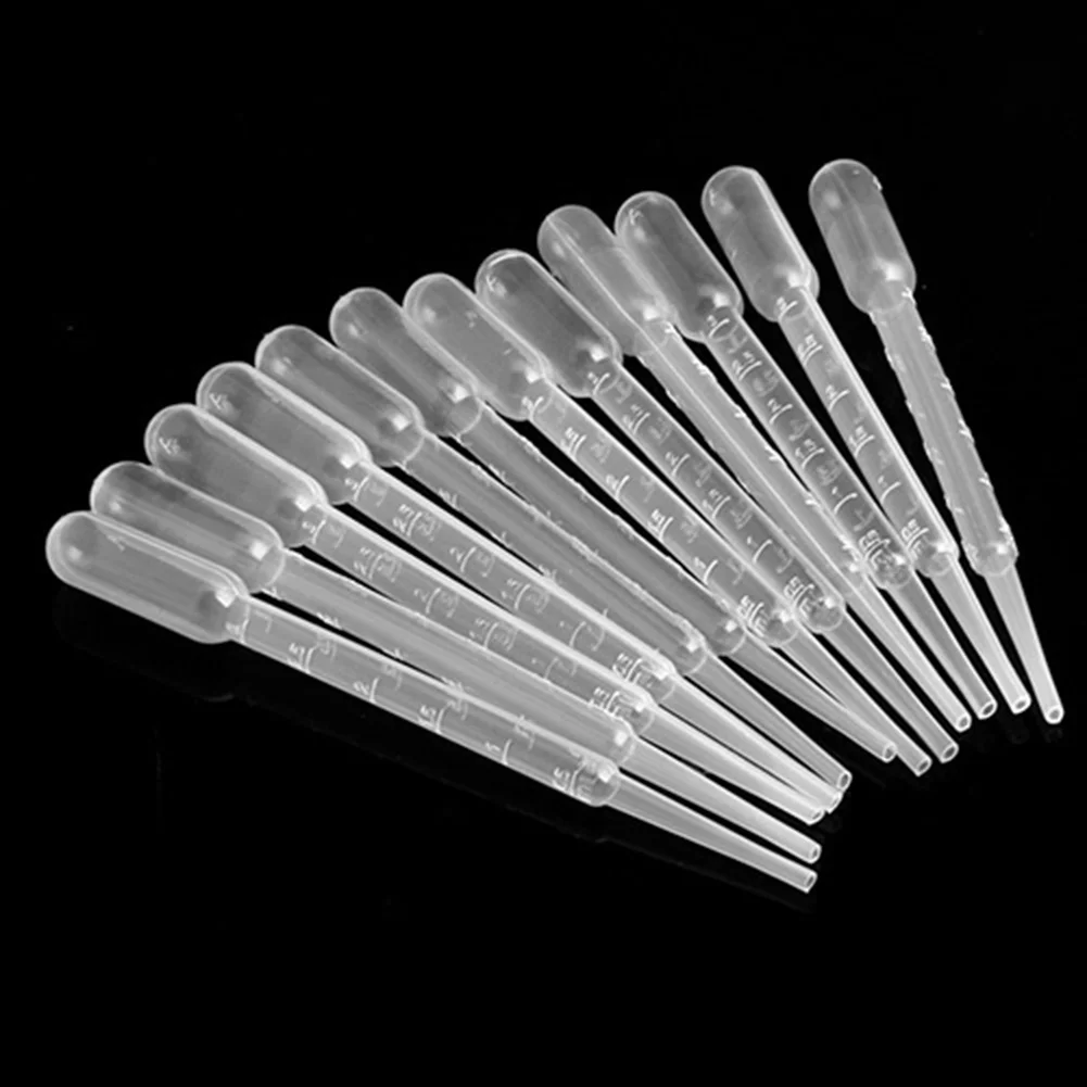 50Pcs Airbrush 3ml Disposable Plastic Eye Dropper Transfer Graduated Pipettes