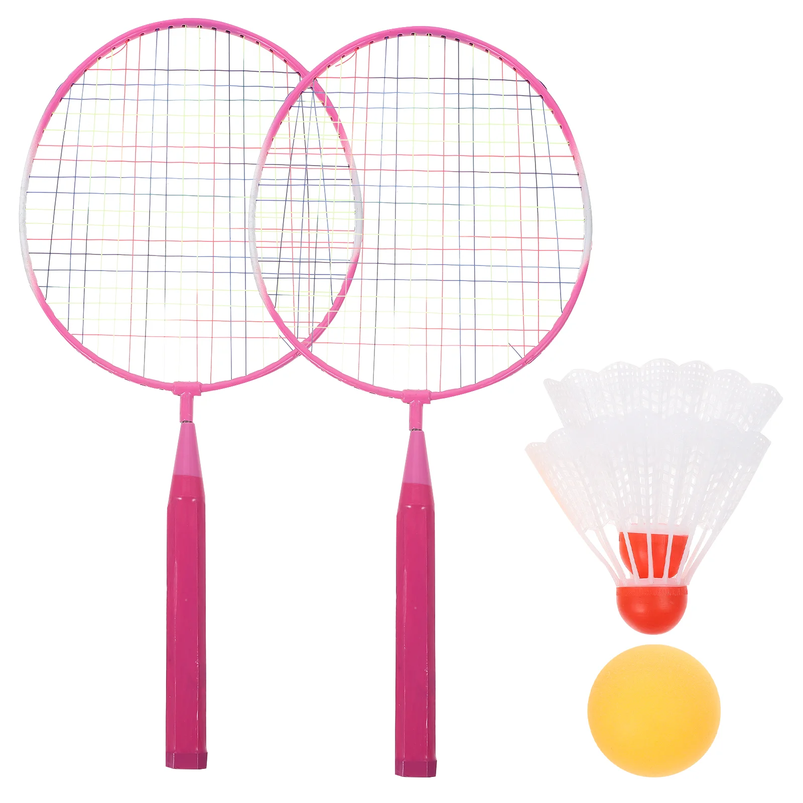 

1 Set Colored Badminton Racket Beginner Training Outdoor Sports Leisure Toys Badminton Set for Kids Children Playing (Pink)