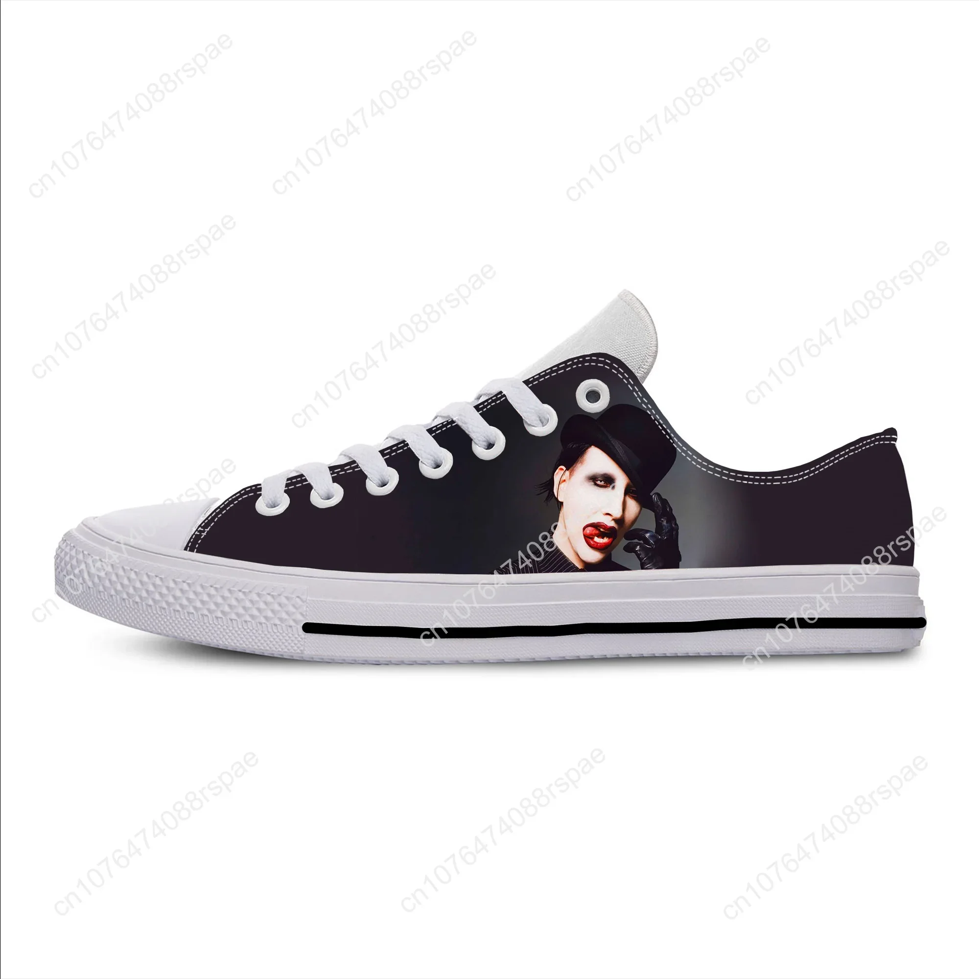 Hot Rock Band Muziek Zangeres Marilyn Manson Cool Casual Schoenen Lage Top Lichtgewicht Ademende Heren Dames Sneakers Nieuwste Boardschoenen