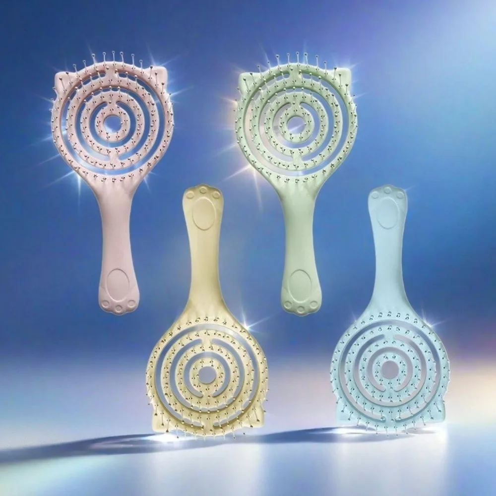 Soft Teeth Cushion Comb Portable Design Gentle Grooming Hair Styling Comb Handheld Size Anti-Tangle Hollow-Out Rib Comb