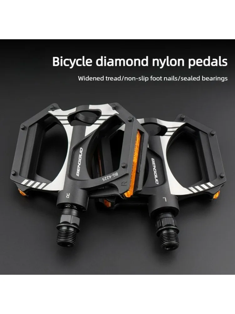 AliExpress NONE Bicycle Diamond Durable Nylon Pedals Ultra Light Dual DU Bearing MTB Road Bike Pedals Non Slip Platform Cycling Equipment