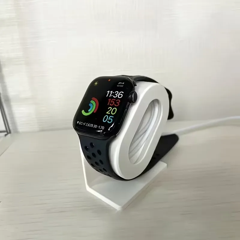 1pcs White Smartwatch Charging Stand – for Apple Watch, Creative Desk Organizer & Storage Box