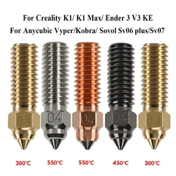 Nozzle For Creality K1 K1 Max Ender 3 V3 KE CR-M4 Bimetal Plated Copper Hard Steel Brass For Vyper Kobra Sovol SV06 plus/SV07