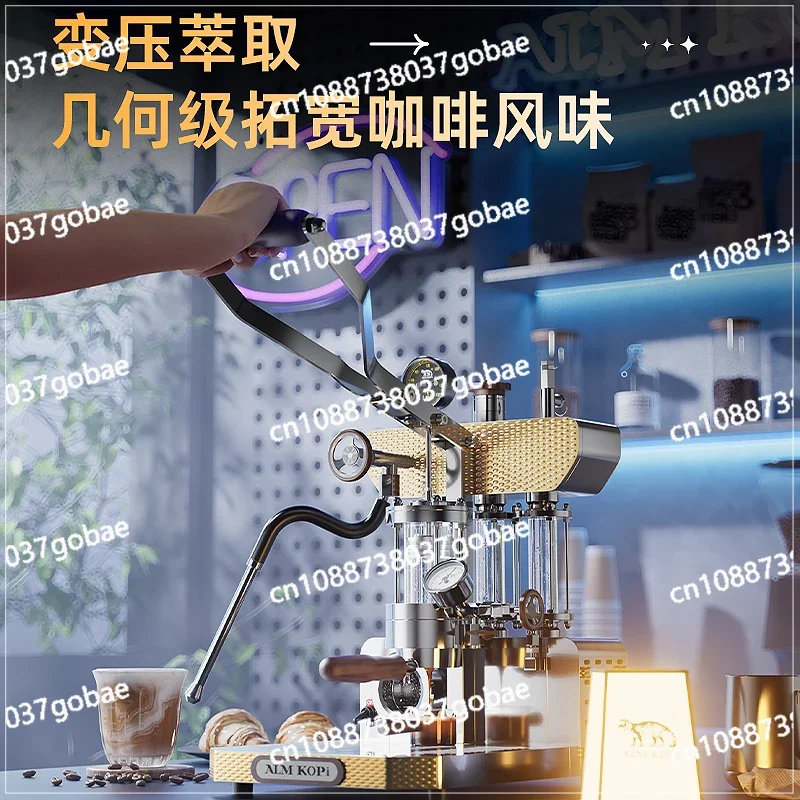 Aleman 6/6mini Hand Press Coffee Maker Home Commercial Tie Rod Espresso + Manual Transformer Extraction