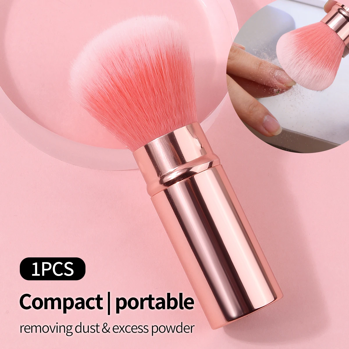Brocha de maquillaje con forma de hongo, brocha para colorete, brocha para polvos sueltos, herramienta para decoración de uñas, brocha para limpieza de uñas, brocha para polvo de uñas