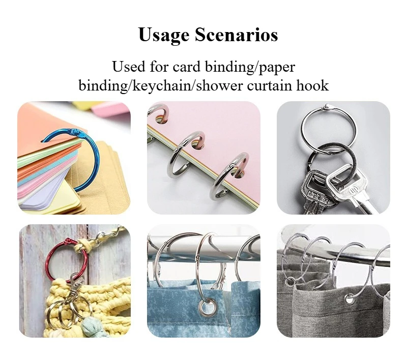10Pcs Gold Durable Metal Ring Binder for Notebooks