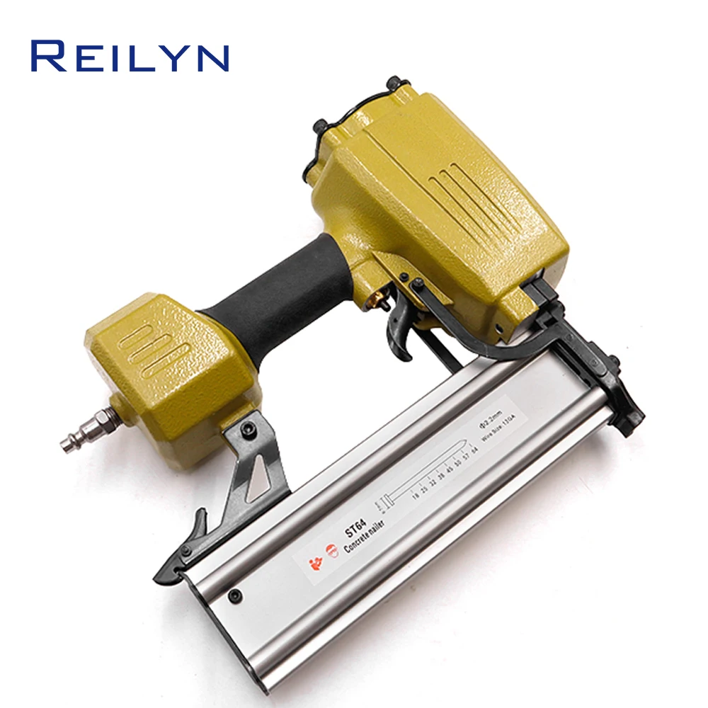 Reilyn 16ga concreto brad nailer st64 grampeador de aço ar pistola de pregos reta para móveis quadro montagem gabinete construção