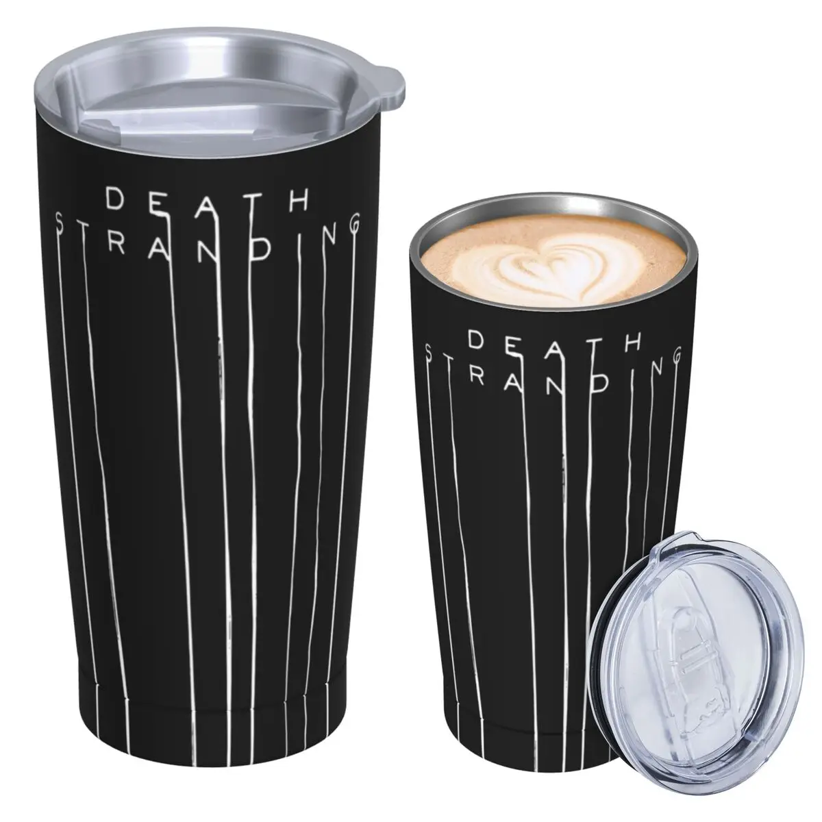 White Death Stranding Game For Fans Stainless Steel Tumbler Vacuum Insulated Mugs Thermal Cold Bottle Straws With Lid 20oz