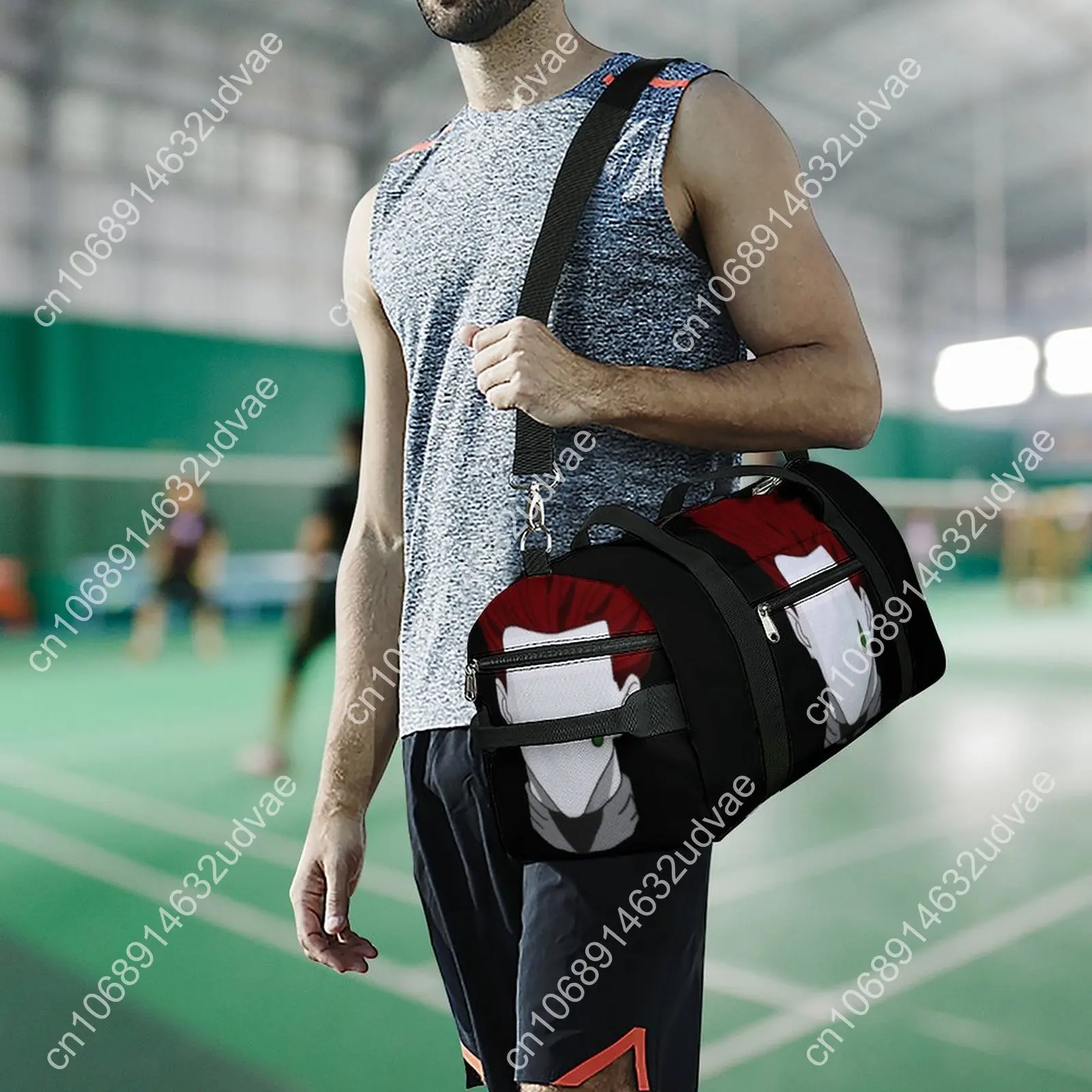 Gym Bag Cartoon Sports Bag Large Anime Minimalist Men's Oxford Custom Handbag Funny Travel Fitness Bag