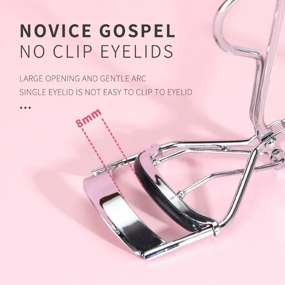 Juego de rizador de pestañas de acero inoxidable, herramienta de maquillaje rizado Natural, Color aleatorio, 2 uds.