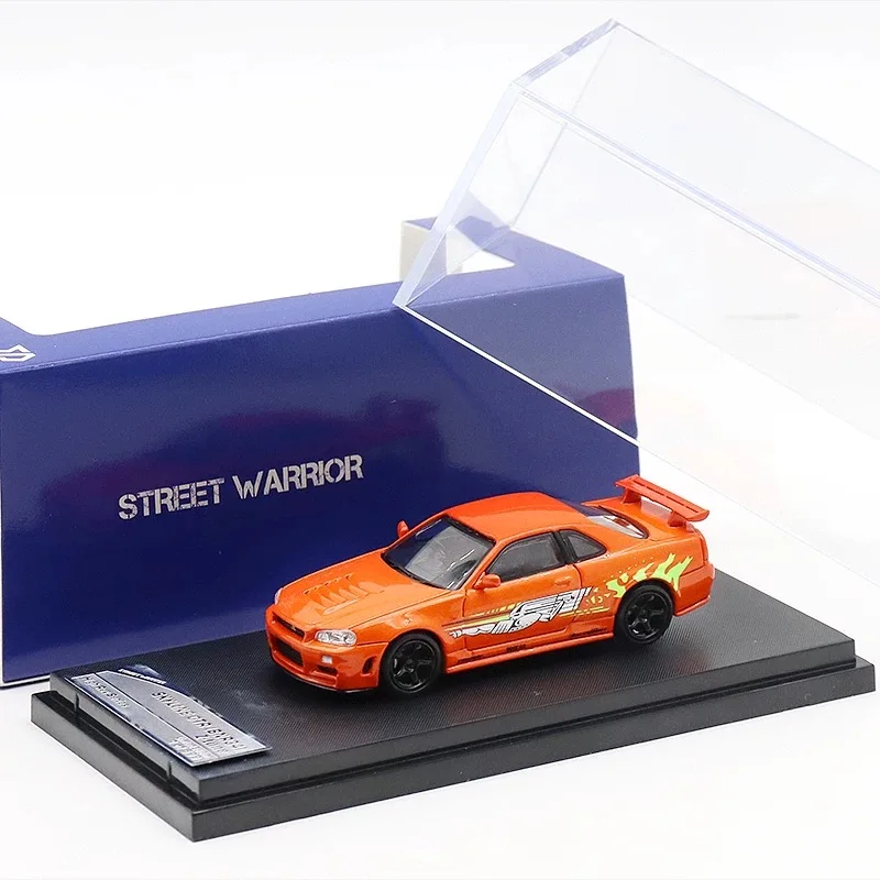 TimeMicro 1/64 Skyline R34 Chameleon/Falken/Pink alloy model