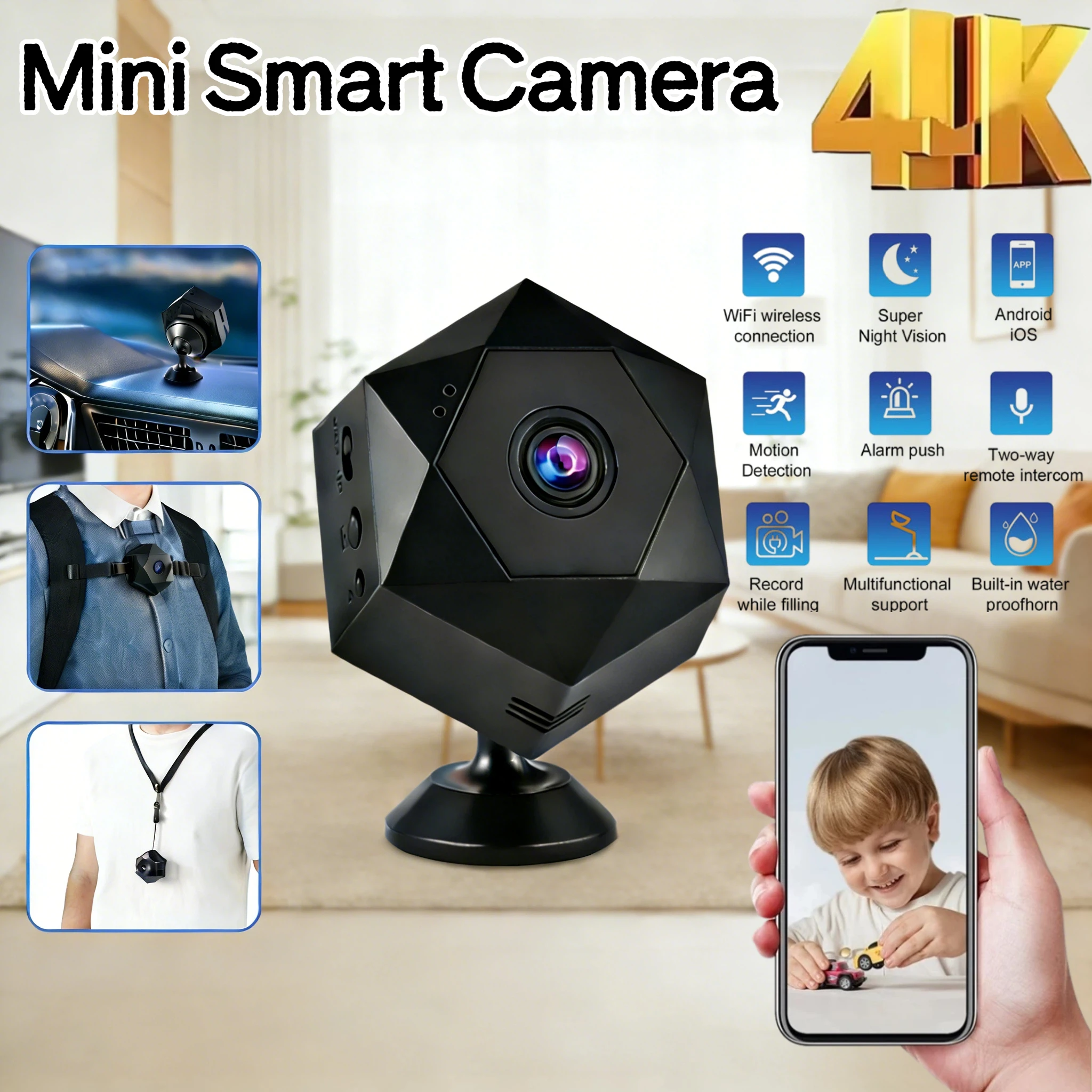 1080P WiFi Security Camera Wireless Home Surveillance Night Vision Motion Detection Alert Two Way Audio Indoor Outdoor Monitor