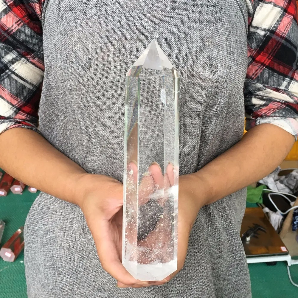 400-1000g Big size Clear Melting Stone Quartz Obelisk Crystal Wand Point Healing Fengshui for home decoration