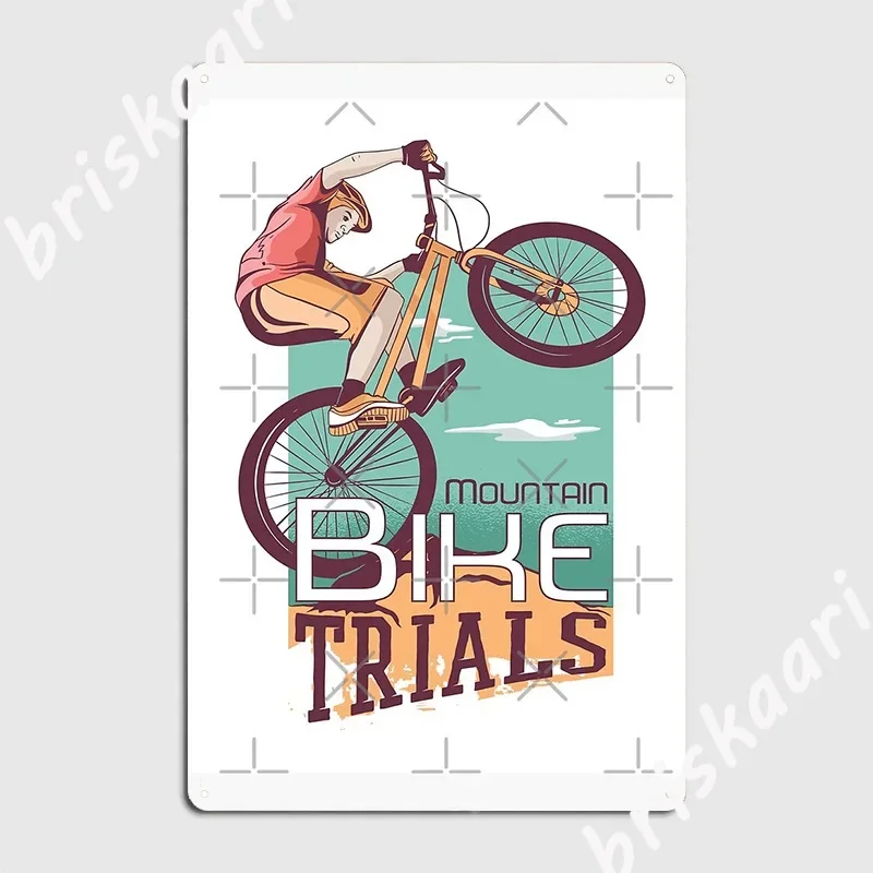 Mountain Bike Trials Metal Plaque Poster Cinema Living Room Customize Painting Décor Cinema Tin Sign Poster