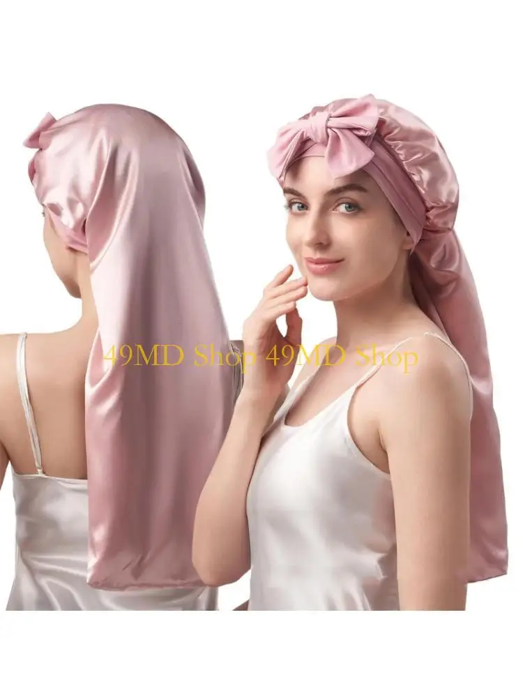 49MD Elastic Silk Sleep Cap Hat Hair Bonnet Ｗomen Head Wrap Hairband Sleeping Bonnets