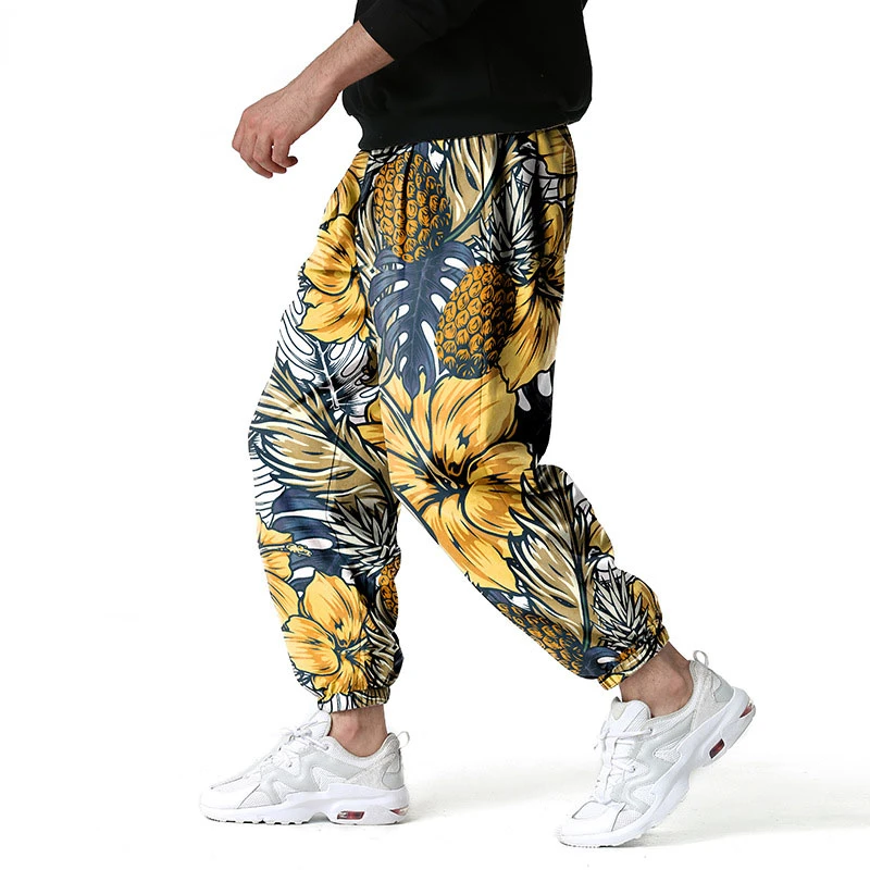 

Mens Fashion Pineapple Print Joggers Sweatpants 2023 Brand New Hip Hop Sports Jogging Trousers Men Harajuku Streetwear Pants