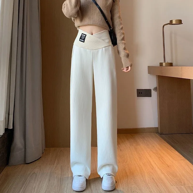 Autumn Pregnancy Wide Leg Pants Cross Low Waist Pregnant Women Loose Casual Trousers Plus Size Long Maternity Belly Pants NS5851