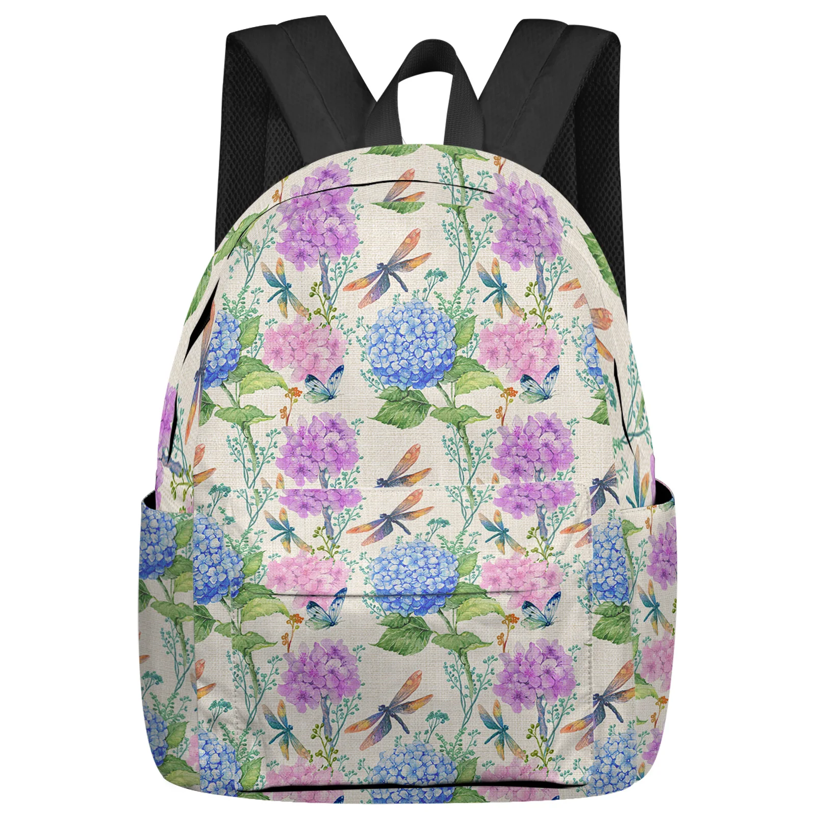 

Hydrangea Watercolor Plant Student School Bags Laptop Custom Backpack For Men Women Female Travel Mochila