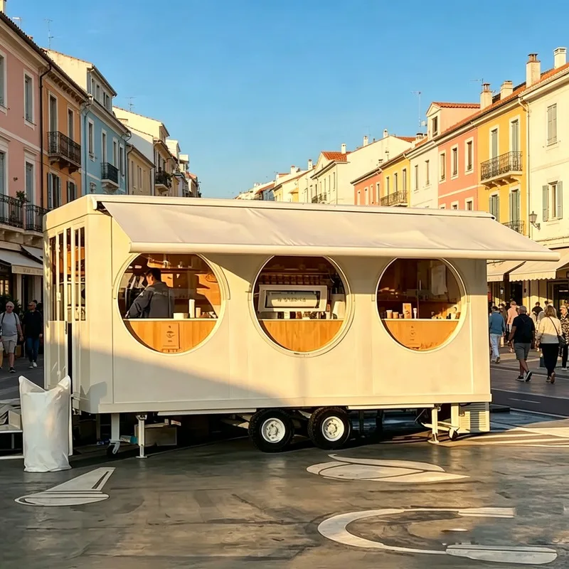 Customizable Fiberglass Shell Mobile Food Trailer New Type Bakery Restaurant Custom Logo Food Cart