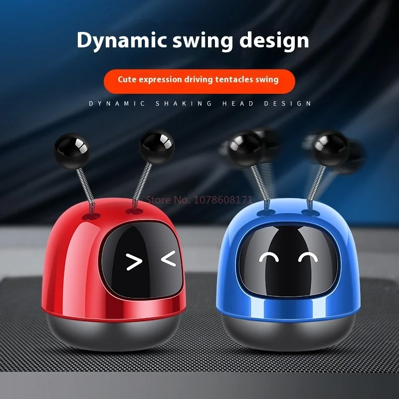 Dynamic Robot Car Perfume Aromatherapy Car Interior Decoration Ornaments Shaking Head Solid Balm Long-Lasting Light Fragrance