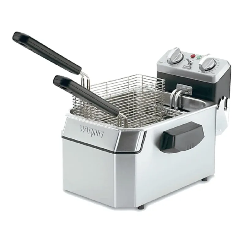 

Commercial WDF1000 Heavy Duty 10 lb. Single Basket Deep Fryer , Includes 3 Fry Baskets & Night-Cover-1800W, 120V, 5-15 Plug