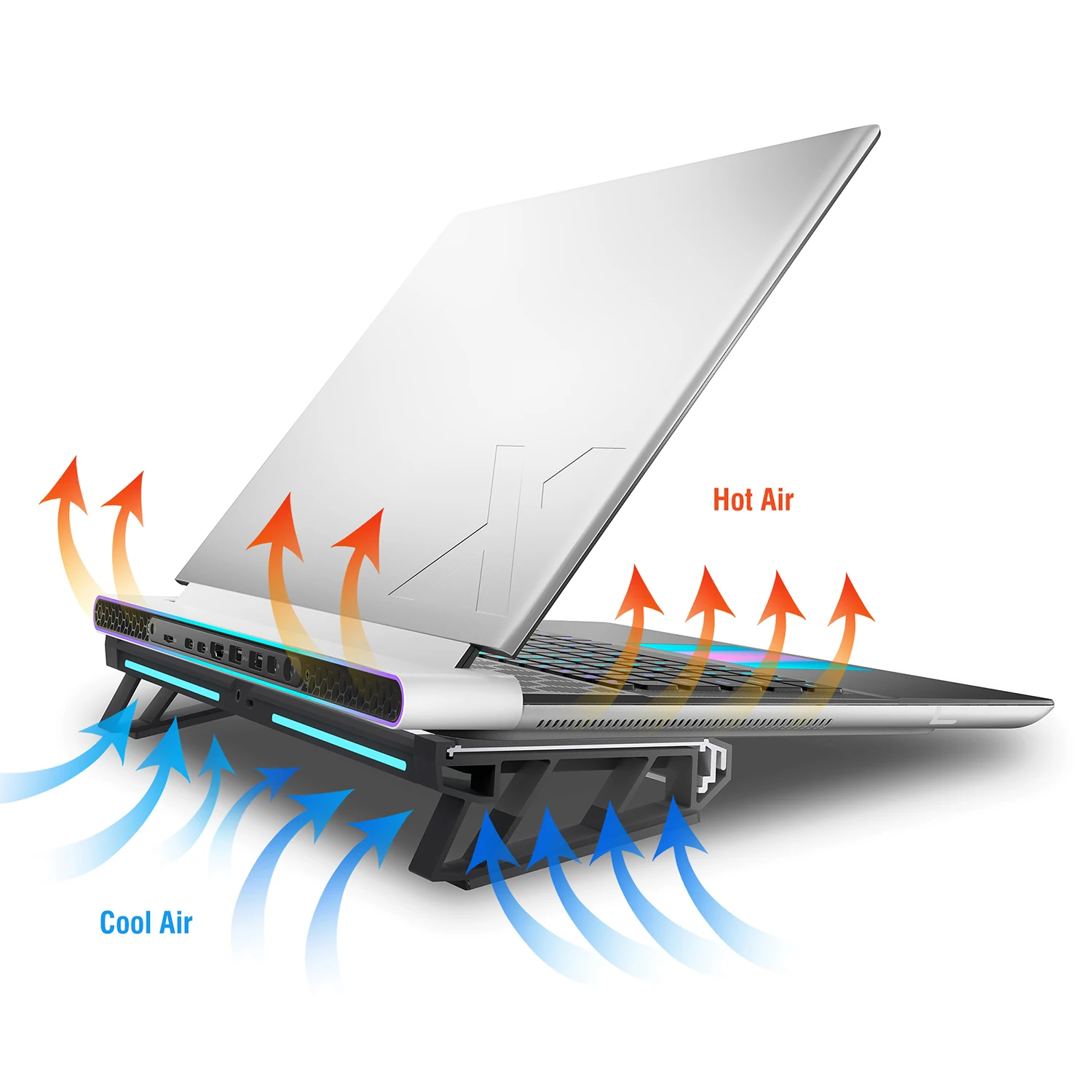 Imagem -03 - Rgb Smart Gaming Laptop Cooler Almofada de Resfriamento para Alienware X14r1 X14r2 X16r1 X16r2 M16r1 M16r2 M18r1 M18r2 Xps15 Xps17